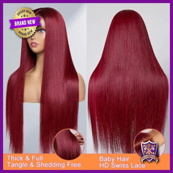 28 Inch Human Hair Lace Front Wig 200% Density Glueless Pre Plucked main image 5